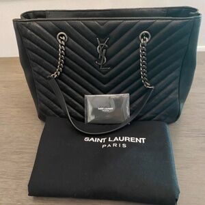 YSL Chevron  Monogram Leather Tote